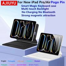 Pogo Pin Magic Keyboard Case for iPad Pro 13 11 inch M5 M4 M2 Air 4th 5th 6th 7th Gen Air 11 13"Smart Multi-Touch Keyboard Cover