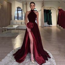 Thinyfull 2025, A-Linie, Abendkleider, Saudi-Arabien, hoher Schlitz, Samt, Nachtpartykleid, 2025, Cocktail-Abschlussballkleider, individuell gestaltet
