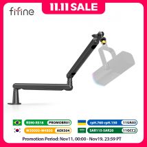 FIFINE Adjustable Low-profile Arm Microphone Stand with Cable Managment/Desk Mount, Suspension Boom for K688 Ampligame AM8-BM88