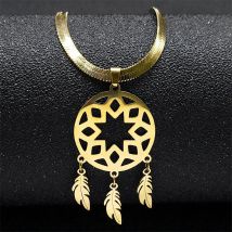 Dreamcatcher acht Awn Star Quaste Halskette für Frauen Edelstahl Bohemian Dream Catcher Anhänger Halsketten Schmuck nxs04