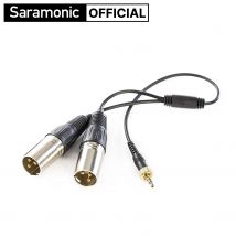 Saramonic SR-UM10-CC1 maschio 3.5mm TRS connettore filettato di bloccaggio a doppio cavo adattatore Audio XLR a 3 pin per microfono Wireless
