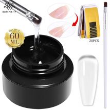 BORN PRETTY 60ML Estensione Gel per unghie Bianco Trasparente Nude Costruzione UV LED Gel per unghie Estensione delle dita Nail Art Salon Manicure fai da te
