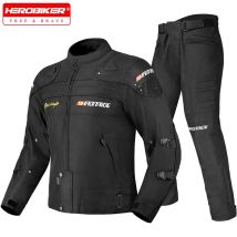 Motorcycle Jacket Waterproof Protection Warm Windproof Men Motocross Riding Clothing Motorbike Riding Pant With Protective