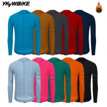 YKYWBIKE Giacca da ciclismo Maglia a maniche lunghe autunnale Abbigliamento da bici Pile termico Abbigliamento da bicicletta MTB Maglia 이Colorsful
