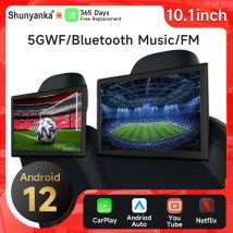 10,1-Zoll-Android-Auto-Kopfstützenmonitor, IPS-Touchscreen-TV für Rücksitz WiFi BT CarPlay, unterstützt Netflix/YouTube, 4K-Videoplayer