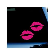 3.8inchx5.5inch Kiss Mark Lips Bumper Sticker Decal for Truck Car, Pink