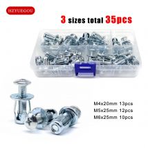 35 teile/schachtel Jack Mutter Expansion Nieten Mutter Schraube Bolzen Mix M4 M5 M6 Kit für Hohl Wand Eisen Haut Klemme blütenblatt Form Anker Stecker