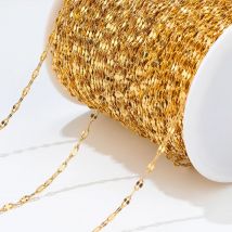 2 Meter hochwertiger Edelstahl 18 Karat Gold flache ovale gefüllte Kabelketten für DIY Halskette Herstellung von Schmuck Armband Erkenntnissen