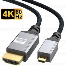 4K Micro HDMI-compatible to HDMI-Compatible Cable For GoPro Hero Raspberry Pi 4 Sony A6000 Nikon Yoga 3 Camera Micro HD to HDTV
