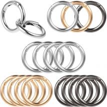 5 Stück Metall-O-Ring-Schlüsselanhänger mit Federschnallen, DIY-Schmuck, zu öffnender runder Karabiner, Schlüsselanhänger, Verschluss, Taschenclips, Karabinerhaken
