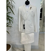 Men Suits Latest Design Peak Lapel Double Breasted Male Clothing Customized Fashion Formal Wedding Party Tuxedo 2 Pieces