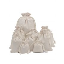 20pcs Cotton Drawstring Bag Rice Tea Cotton Cloth Fine Canvas Drawstring Small Cloth Bag Gift Packaging Bag Wedding Candy Bag