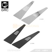 GRC 1/8 Edelstahl karierte Platten Metallschutzbleche Dekoration für H8H Defender Hood Bonnet Upgrade-Teile G190BS/BB