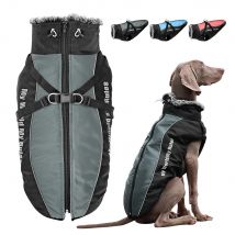 Vestiti caldi per cani con imbracatura vestiti per cani invernali per Labrador Greyhound Bulldog francese gilet abiti cappotto impermeabile per cani di grossa taglia