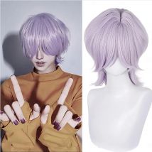 Synthetic Hair Movie Anime Korean Idol Inspired Cosplay Wig Pop Star Wig Short Light Purple Wig