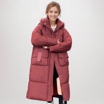 Dicke warme lange Baumwoll jacke Winter Frauen große Tasche lässig lose Kapuze Parkas weibliche reine Farbe Freizeit jacke für Frauen