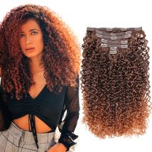 7 stücke 20 Zoll verworrene lockige Clip in Haar verlängerung Vollkopf synthetische Clip Jerry lockige Haar verlängerungen für Frauen Haarschmuck