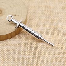 IFOCUS 10 Stück/Lot Spritzen-Charms für DIY-Schmuckherstellung, Zinklegierung, 15 x 62 mm/0,59 x 2,44 Zoll