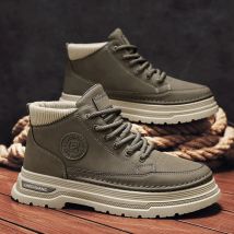 Herren Jeansstiefel Vielseitige High Top Casual Sportschuhe Trainer Outdoor Fashion Verschleißfeste Laufschuhe Motorradstiefel