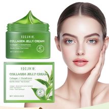 Kollagen-Gelee-Creme mit grünem Tee, sanft, feuchtigkeitsspendend, beruhigend, verkleinert die Poren, glatte Falten, verjüngende Gesichtspflege-Gelcreme