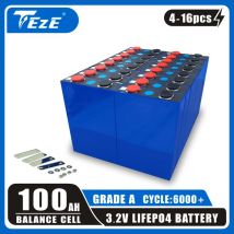 3.2V 100Ah 105Ah LifePo4 Battery Grade A DIY 12V 24V 48V for EV RV Golf Cart Rechargeable Cell
