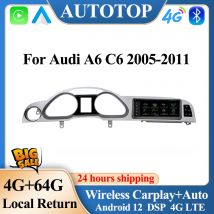 AUTOTOP 8.8 "autoradio Android 12 lettore video per auto per Audi A6 C6 2005-2012 4G Wifi DSP Wireless Carplay 2Din multimediale 4G DSP