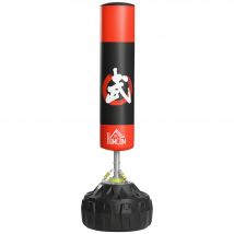 HOMCOM Stand sacco da boxe Macchina da allenamento per boxe indipendente per adulti Nero + Rosso