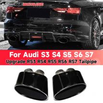 Für audi s3 s4 s5 s6 auspuff modifikation upgrade rs3 rs4 rs4 rs5 rs6 rs7 endrohr edelstahl schall dämpfer endrohr