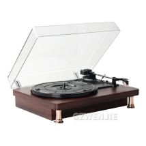 Retro-Schallplattenspieler / staubdichte Abdeckung, klassischer Plattenspieler im nostalgischen Stil, 33/45/78 U/min, Plattenspieler, Grammophon, Phonograph