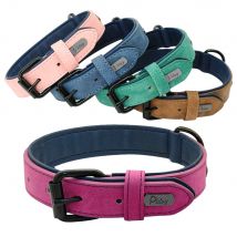 Collar de cuero para perros pequeños, medianos y grandes, collares acolchados suaves para perros grandes, Pitbull, Labrador, Pastor Alemán, S-XXL