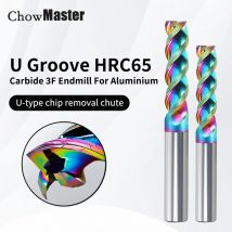 HRC65 U-Schlitz-Hartmetall-Schaftfräser, 3 Schneiden, DLC, bunte Beschichtung, Wolframstahl-Fräser, 1–20 mm Nutdurchmesser für Aluminium