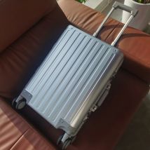 Berühmte Vollaluminium-Reisekoffer, Gepäck aus Magnesiumlegierung, Universal-Rollen-Trolley, 20-Zoll-Boarding-Tasche, Reise-Metallbox