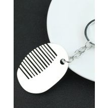 Botanical Silver Comb Keychain for Women | Unique Artistic Long Hip-Hop Style Keyring Accessories (Multiple Designs)