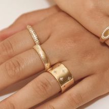 Vintage strukturierter runder Ring mit 18 Karat vergoldetem Gewinde, geeignet für wasserdichte Damenstreifen, Hochzeitsstreifen, Modeaccessoires