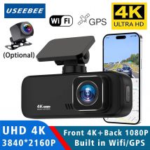 Dual Lens 4K Dash Cam Mit Hinten 1080P Aufnahme Mini Dashcam WiFi GPS 24H Parkplatz WDR nachtsicht Auto Kamera Video Recorder