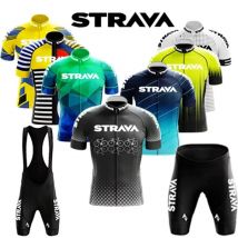 Strava Bluza Zestaw Letni Krótki Rękaw Oddychający Szybkoschnący Męski Rower Górski Odzież Jeździecka Męskie Spodnie Siodło Gąbkowe