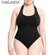 Frauen rücken freie Bodys Shape wear Tanga nahtlose Bauch kontrolle Butt Lifter Body Shaper Korsett abnehmen schwarze Neck holder Tops