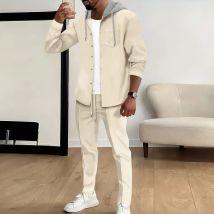 Primavera e autunno nuovo Waffle uomo casual slim fit con cappuccio cardigan a maniche lunghe abbinato colore moda tuta di alta qualità pa