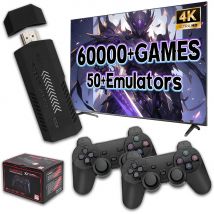 X2 PLUS Retro Gaming Stick - Konsola do gier 4K HD o pojemności 64/128/256 GB z ponad 60 000 grami, podwójne bezprzewodowe kontrolery do telewizora/komputera