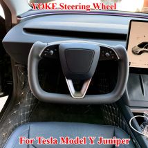 Volante per il nuovo modello Tesla Y Juniper 2025+ Riscaldamento in nappa Nero Bianco Sostituzione del volante in stile nuovo giogo