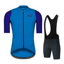 Etxeondo Kleidung Radtrikot-Kits Blau Sommer Kurzarm Trägershorts Set Schnell trocknend Racing Maillot Ciclismo Set Fahrraduniform