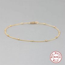 Aide 925 Sterling Silber Minimalis Kleine Perlen Dünne Kette Armbänder Für Frauen Rose Rot Gold Armband Partei Schmuck Zubehör