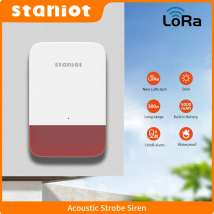 Sirena Wireless Stroboscopica Staniot LoRa Impermeabile, Allarme ad Alto Decibel 120dB, Compatibile con Secpanel 7 Pro, Distanza di Trasmissione 500m