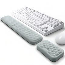 STONEGO, teclado ergonómico, ratón, reposamuñecas, protección de escritura para oficina, alfombrilla de ratón de espuma viscoelástica para muñeca relajante, alfombrilla de escritorio para ordenador
