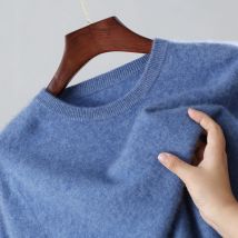 MVLYFLRT Herren-Strickpullover aus 100 % Merinowolle mit Rundhalsausschnitt und langen Ärmeln und Wärme