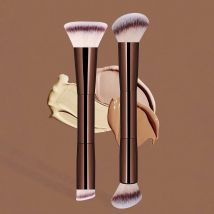 2 Stück professionelle Dual-Head-Make-up-Pinsel, Puderpinsel, Rougepinsel, kosmetische Werkzeuge, weiche Fasern, leicht zu tragen, Reisepinsel,