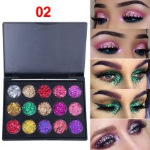 CmaaDu 15 colores oro cebollino polvo diamante brillo sombra de ojos bandeja brillante deslumbrante Universal impermeable fácil de colorear
