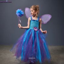 Mädchen Fee Prinzessin Kostüm Weihnachtskleider Ausgefallenes Tutu Kleid Flügel Geburtstagsfeier Halloween Cosplay Ballkleid