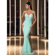 Minze Pailletten Maxi kleid ohne Knochen ärmellose rücken freie lange sexy lange Abschluss ball Abendkleid Hochzeits feier Brautjungfern