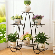 Supporto per vasi per piante in metallo Espositore per piante da interno ed esterno Scaffale da giardino Supporti per fiori Porta piante a più livelli